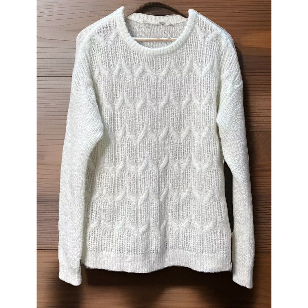 New NWOT Soft Surroundings Cable Knit Sweater Open Knit XL Sheer Sparkle